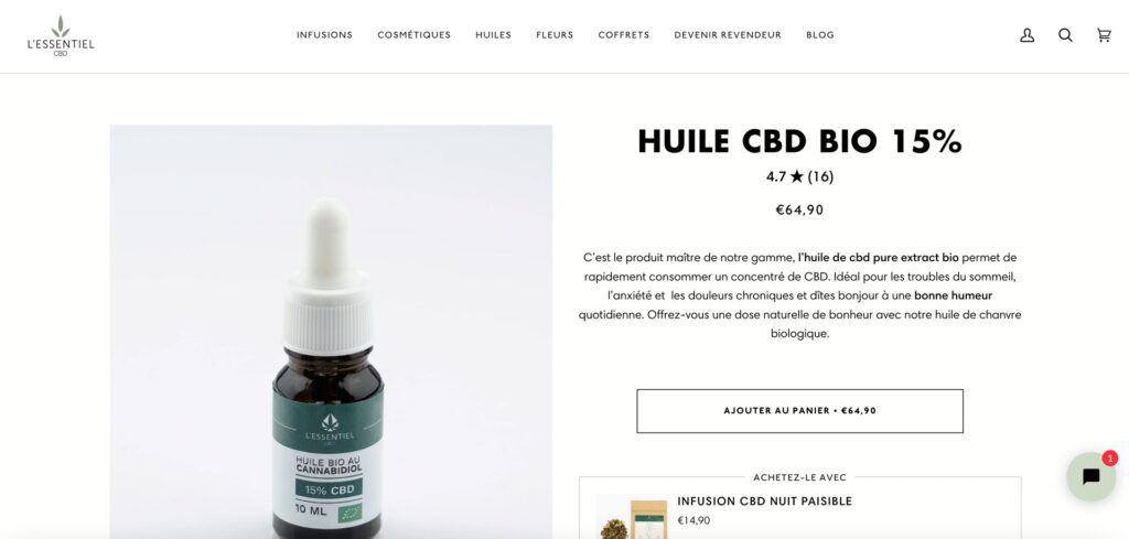 page huile lessentiel cbd